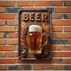 Vintage Bier Metall Wandkunst Schild - Rustikal geprägte Krüge & Weizen für Man Cave Bar Büro Dekoration