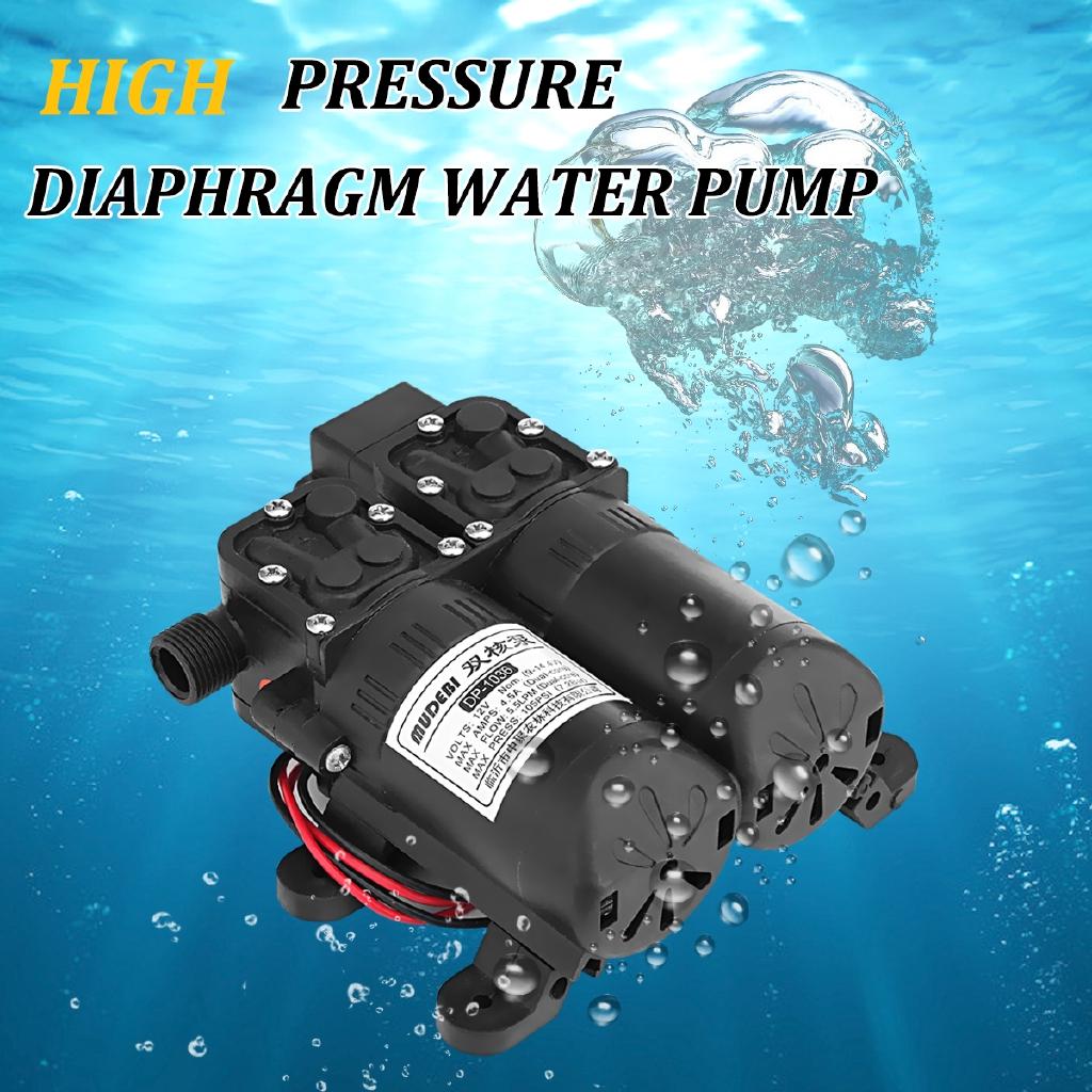 4.5A 12V Dual Electric Motor 5.5LPM 105PSI High Pressure Self Priming Diaphragm Water Pump For Home Garden Boat Caravan Marine Pump