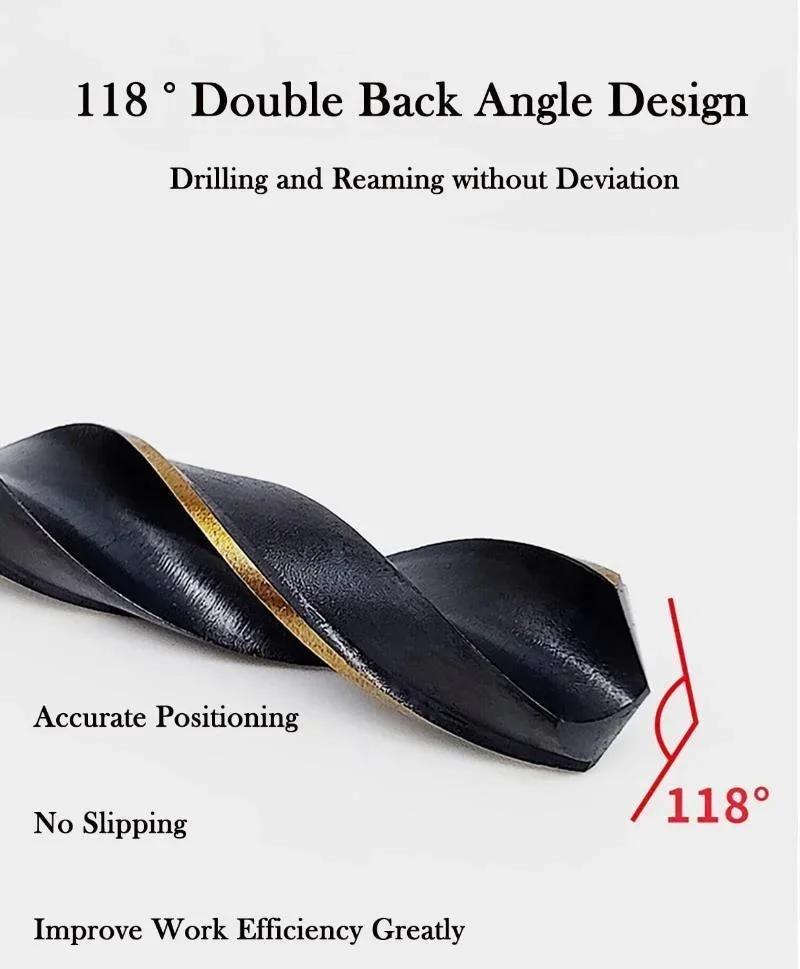 99PCS Drill Bit Set 1/16" To 3/8" Drill with Plastic Storage Case Premium HSS Black Gold Coated Twist Hex Shank Jobber