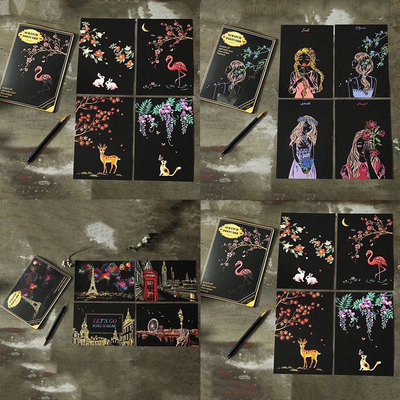 Colorful Scratch Art Paper Magic Painting Paper Featuring Premium Quality Cardboard