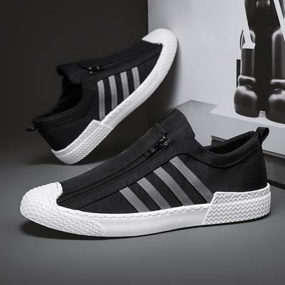 Men'S Shoes Casual Shoes One-Pedal Canvas Shoes Zipper Board Shoes Old Beijing Cloth Shoes
