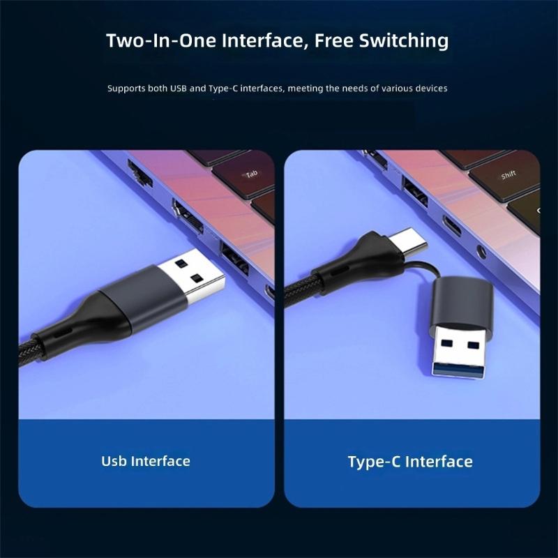 Fast Speed USB3.0 Card Reader with Double USB A and USB C Plugs for TF Cards Aluminum Housing No Driver Required