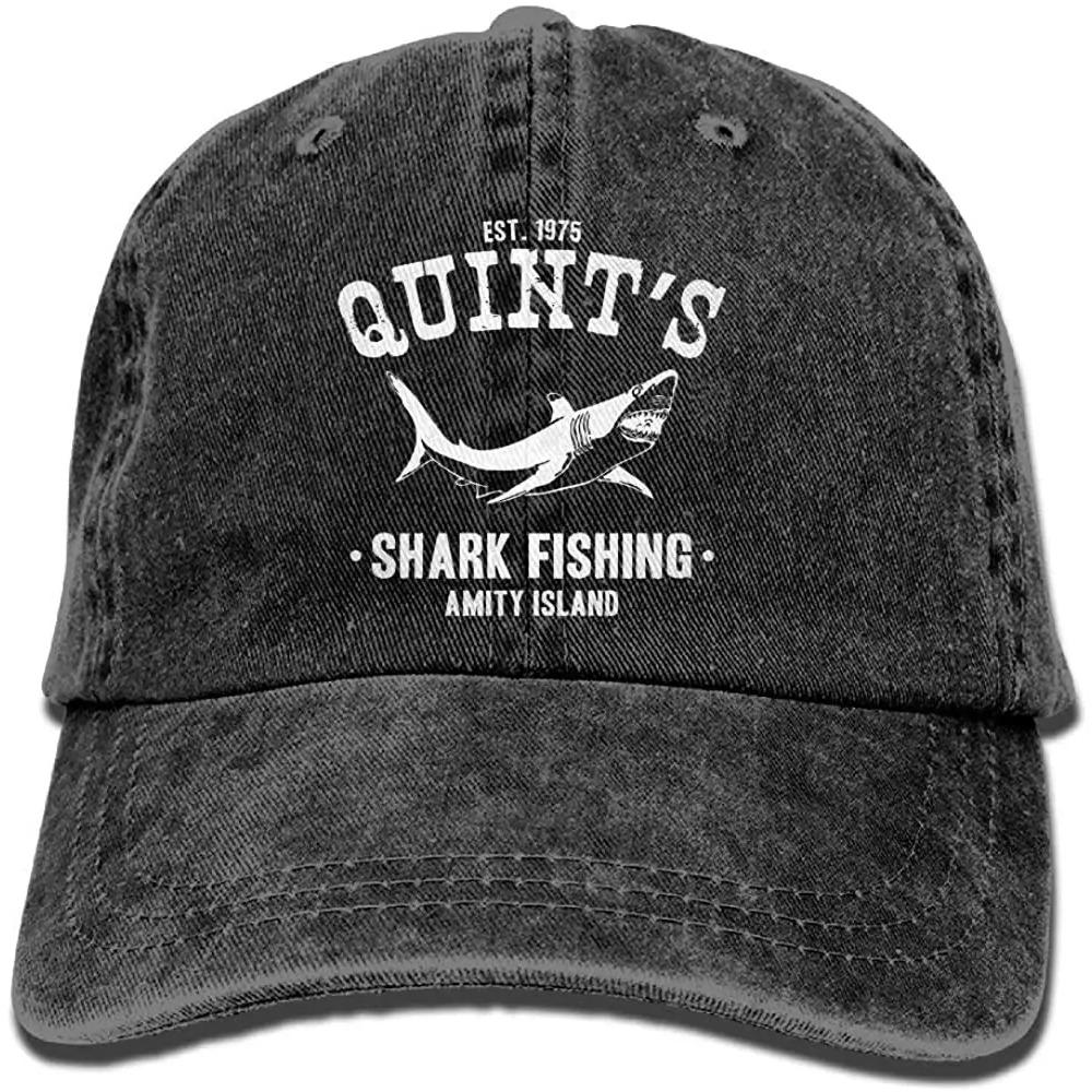 Adult Unisex Cotton Jeans Cap Old-Fashion Adjustable Hat Quints Shark Fishing Jaws 7 Colors Available Dad Hip Hop Hats