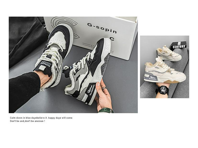 Adidași Casual de Iarnă cu Glezne Înalte pentru Bărbați Plus Size, Căptușiți cu Fleece