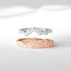 High-End S925 Sterling Silver Layered Mountain Peak Ring for Women - Micro-Inlaid Fashion European and American Style Index Finger Jewelry.
