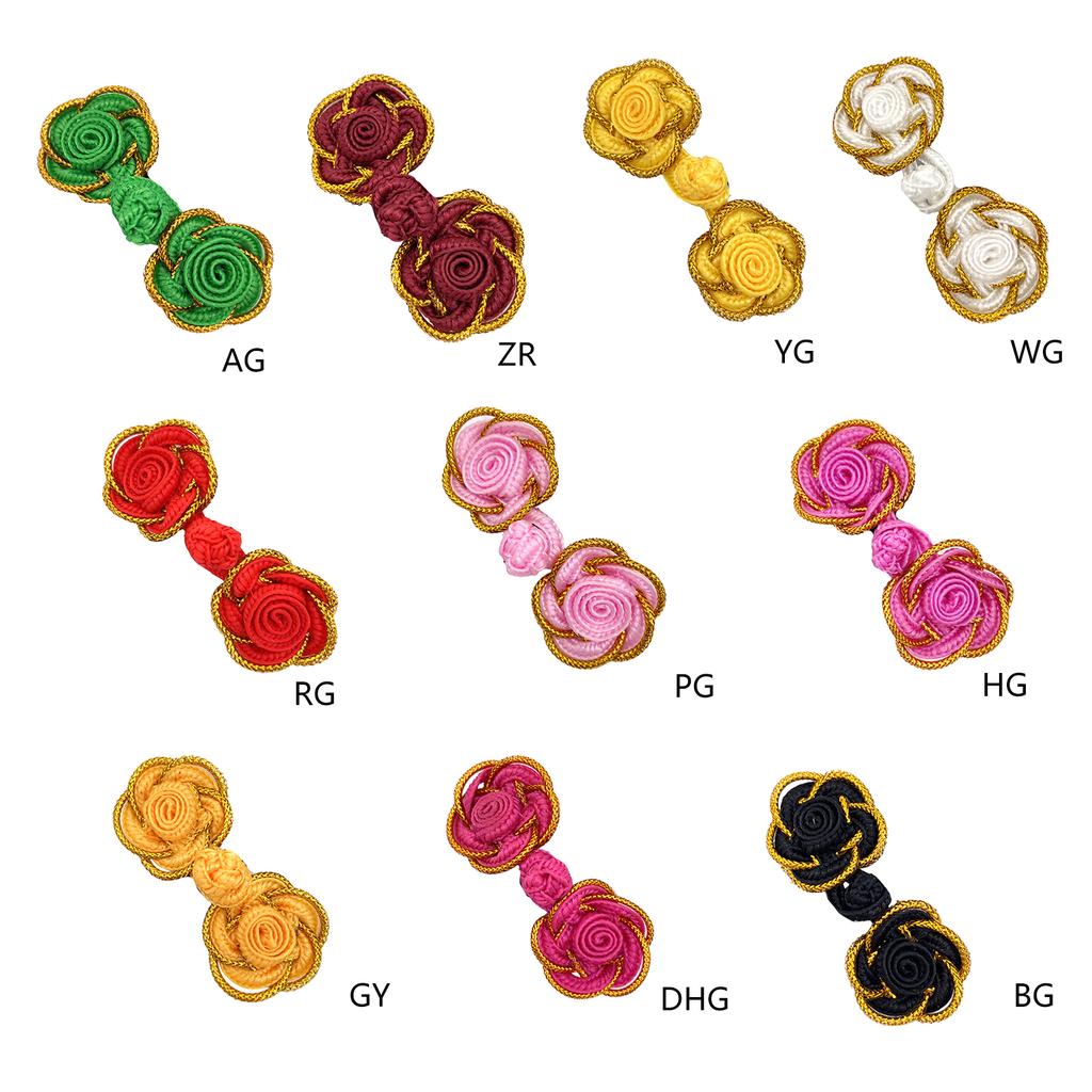 Hand Sewing Flower Button Fasteners Chinese Knot Closure Cheongsam Frog Buttons Silk Buckle Clothes Tang Suit Decoration