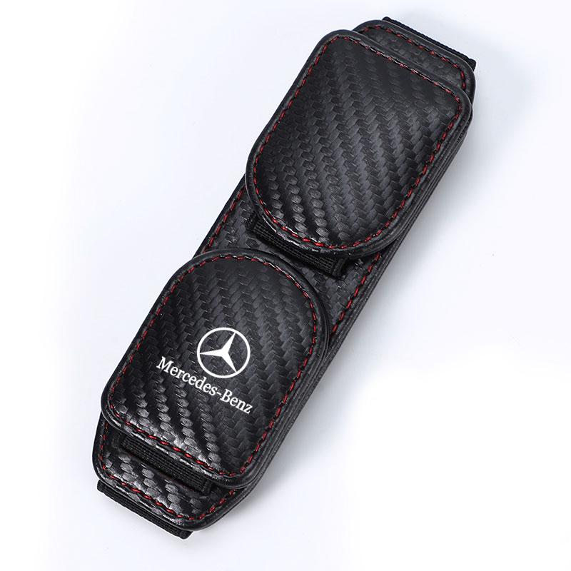 2025 Hot Leather Dual-Clip Glasses Holder Car Magnetic Sunglasses Storage Clip For Mercedes Benz AMG W206 W204 W205 W212 W213 W2