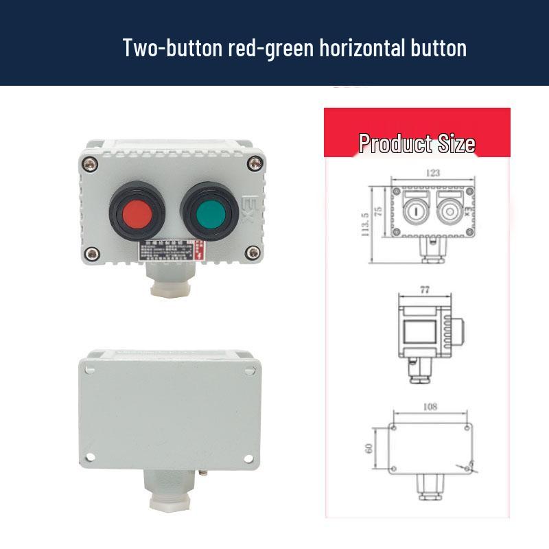 LA53 Explosion-Proof Emergency Stop & Self-Locking Control Switch Box (1H/2H/3H)