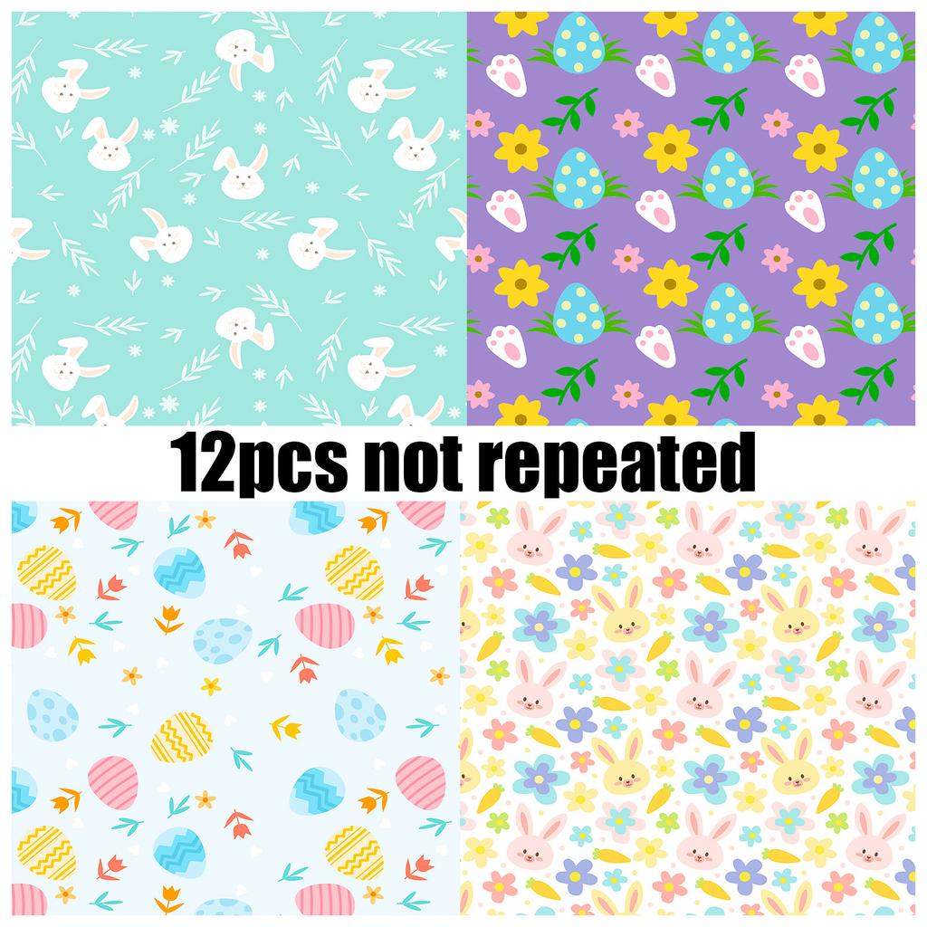 12 Pieces of Color Rebirth Easter Material Paper DIY Material Paper Non-sticky Ins Hand Account Base Background Paper