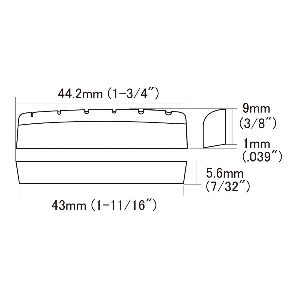 Scud Shaped Bone Nut, Martin Type  43-44.2 X 9 X 5.6mm HSBV-NM1
