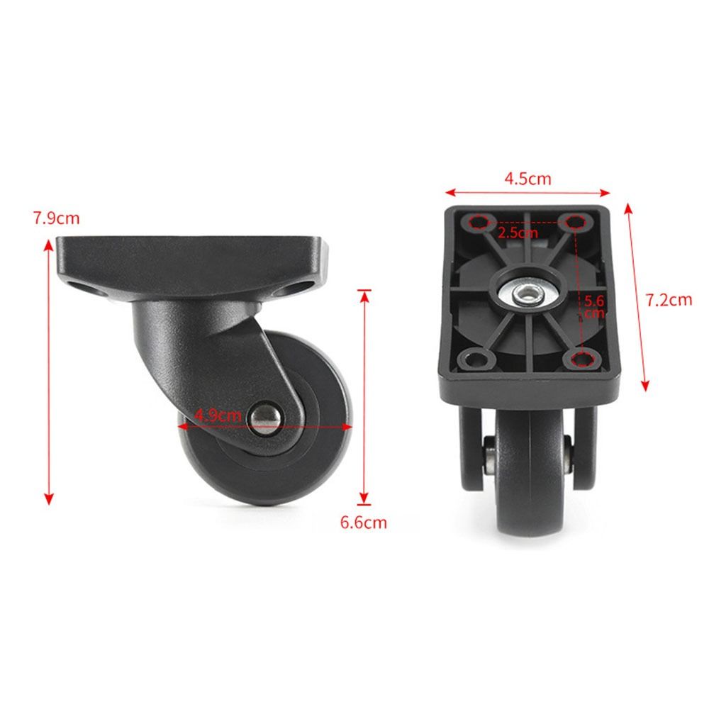Black Luggage Universal Wheel Caster Plastic Trolley Suitcase Universal Wheel Repair Wear-resistant Trolley Bag Universal Wheel