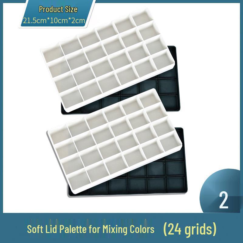 Soft Cover 24-Grid Foundation Palette Box, 44-Grid Watercolor, 48-Grid Oil Painting Palette