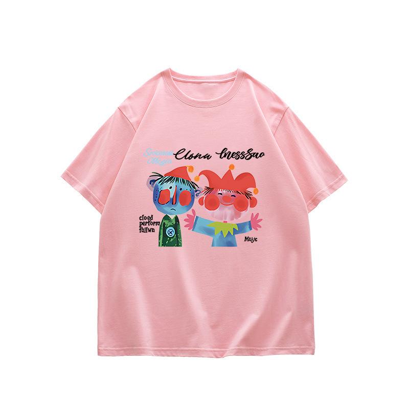 2025 Nischen-Design Graffiti-Stil reines Baumwoll-Kurzarm-T-Shirt Damen süß und salzig Koreanisches Halbarm-Top Trend