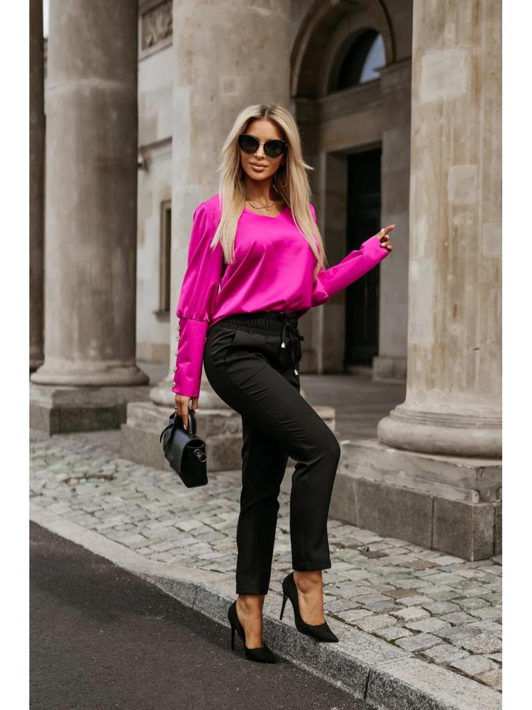 2024 Autumn Women's V-Neck Long Sleeve Button Shirt Top