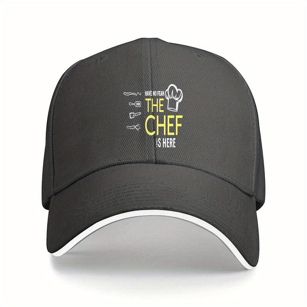 Have No Fear The Chef Is Here Graphic Baseball Cap Polyester Casual Outdoor Sports Adjustable Cap