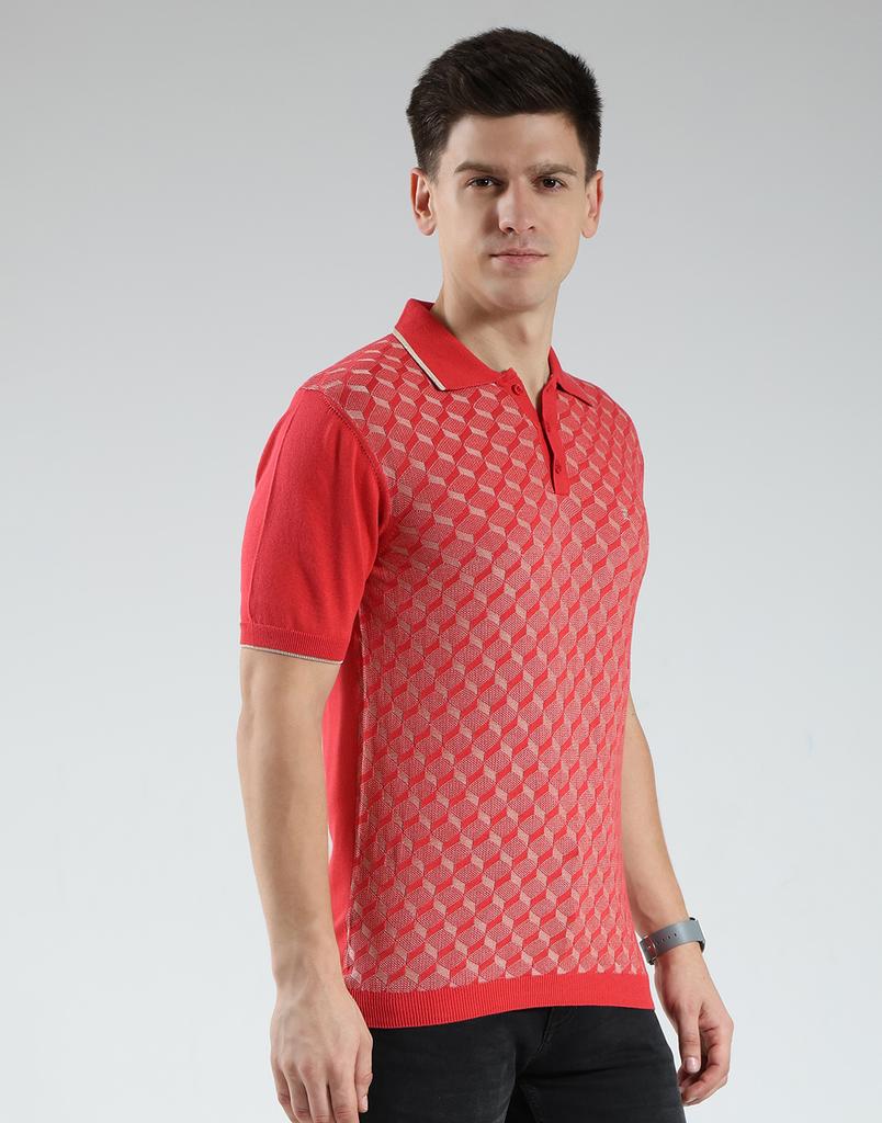 Luxuria Men's Abstract Collar Neck T-Shirt