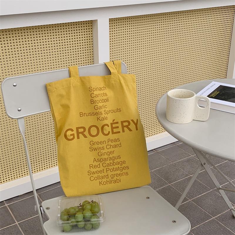 31 spring and summer new bag schoolgirl canvas bag shoulder rose pink letter print casual cloth bag