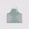 Waterproof Striped Kitchen Apron with Hand Wiping Feature