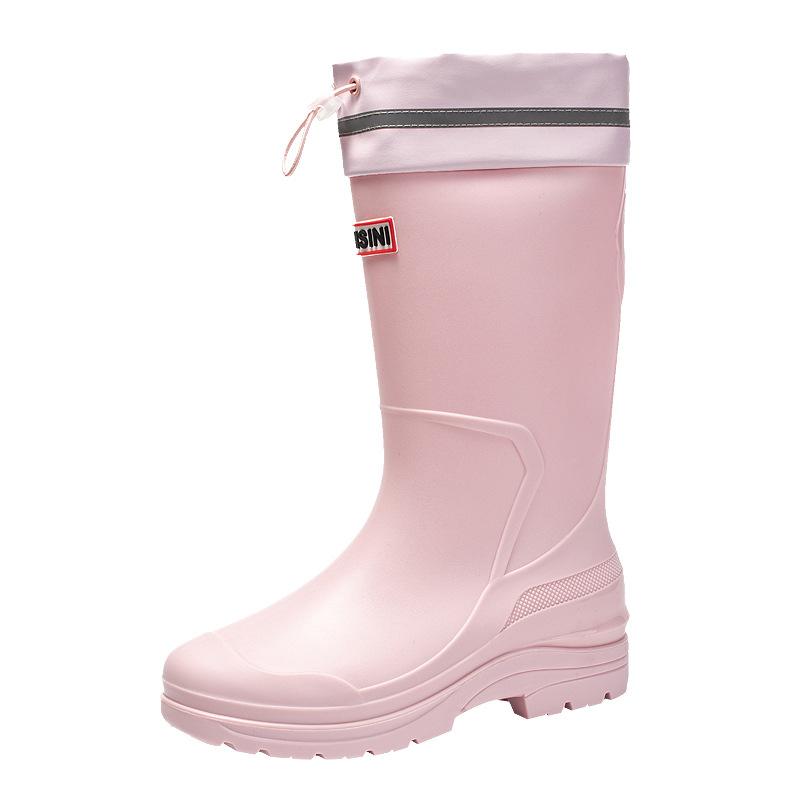 New Rain Shoes Women's Bundle Water Shoes Fashion Medium Tube Rain Boots Students Wear Work Waterproof Glue Shoes Women