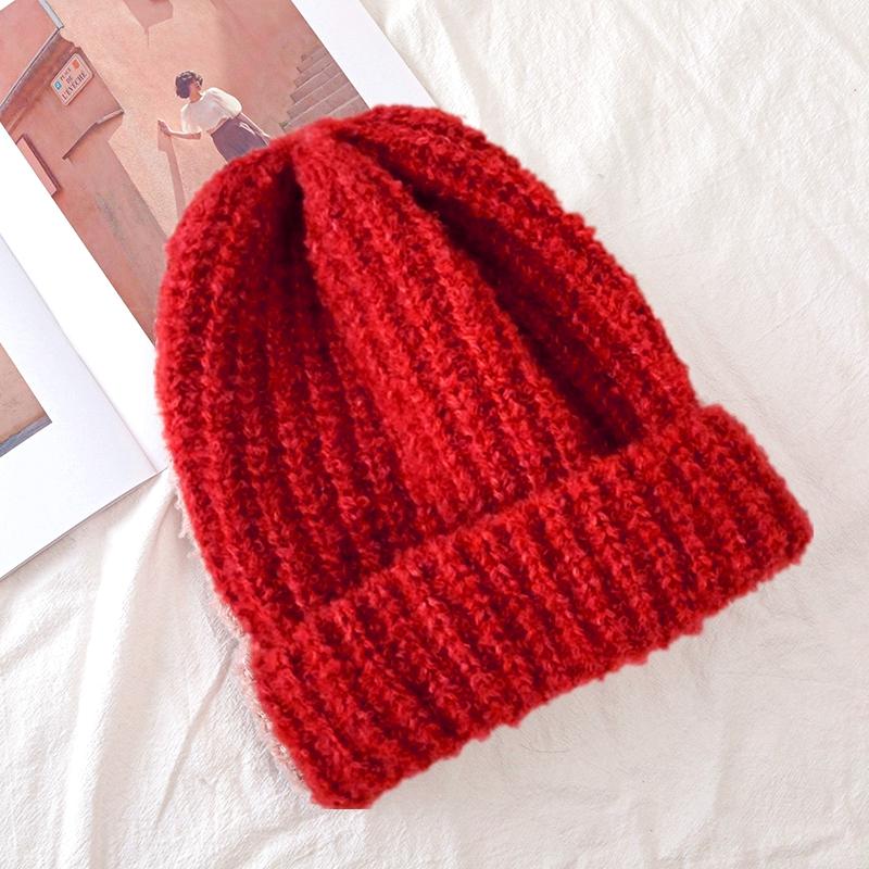 Nuevo sombrero holgado de invierno para mujer, gorro con puños decorado a la moda, gorro cálido para invierno para mujer, gorro tejido informal para calle