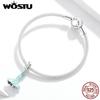 WOSTU Warm Fishtail Skirt Charm Fit Original Bracelets & Bangle 925 Sterling Silver CZ Fine Jewelry Make Gift