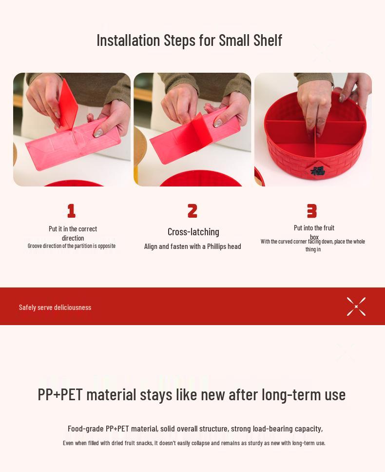 Granary Fruit & Nut Storage Bowl - Melon Seed, Candy, Snack Tray for Living Room