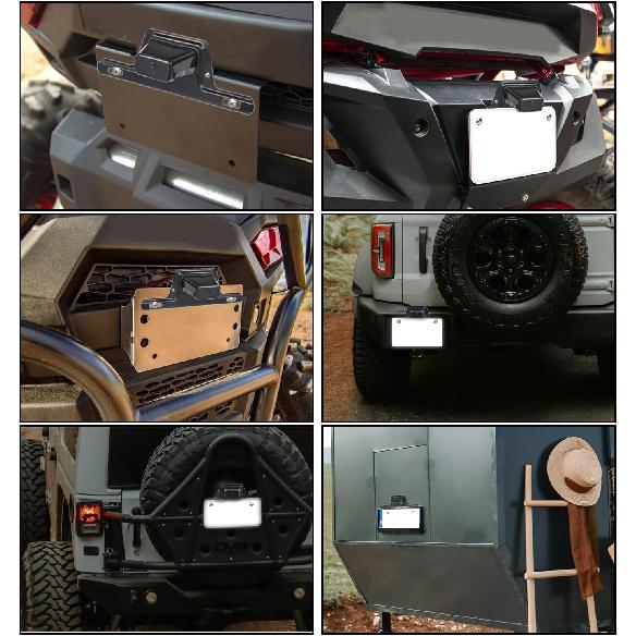 LED License Plate Light With License Plate Holder Bracket Mount Steel Metal Trailer License Plate Bracket ABS Housing PC Lens For Boat Trailer Truck