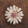 Blucome New Arrival Exquisite Quality Copper Brooches Flower Shape for Women Suit Derss Hijab Pins