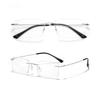 Frameless Cut Edge Reading Glasses Anti Blue Light for Men Middle Aged Elderly Anti Fatigue Glasses
