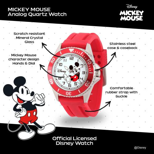 Disney Men's W002392 Mickey Mouse Watch with Red Band