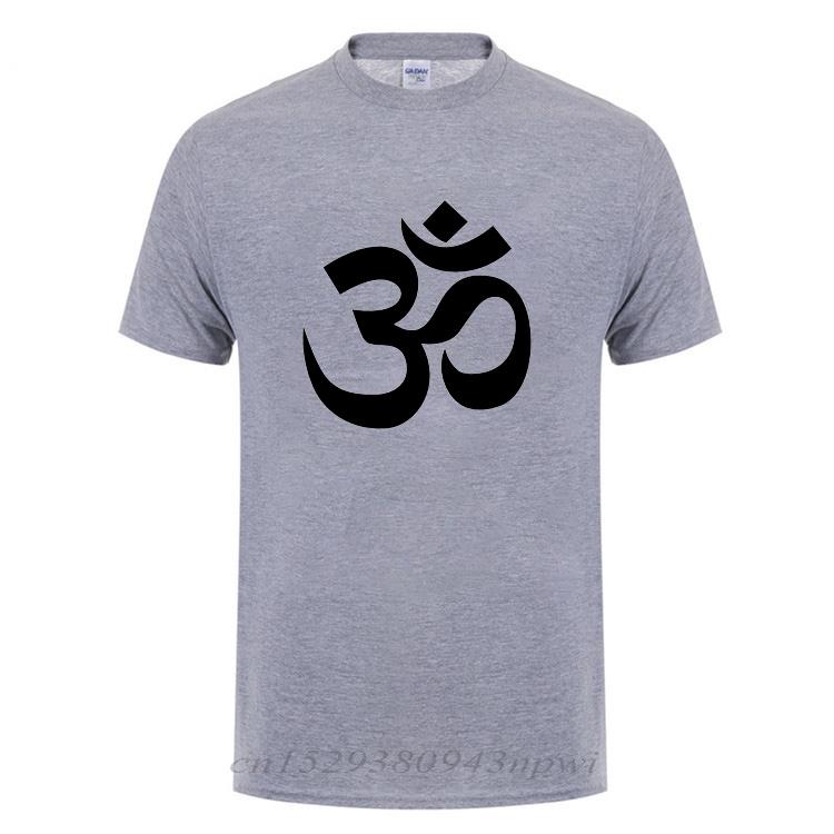 OM AUM SYMBOL  Relaxation TShirt For Male Men Funny Cotton Short Sleeve Streetwear JN BUDDHISM OM MANI PADME HUM T Shirt