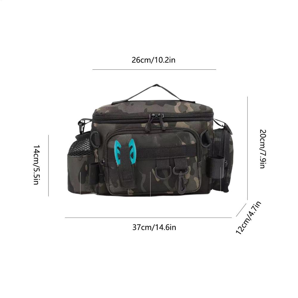 

Fishing Bag Large Capacity Fishing Lure Carryall Bag Multifunctional Fishing Rod Bag Portable Fishing Equipment Supplies Tools камуфляжный