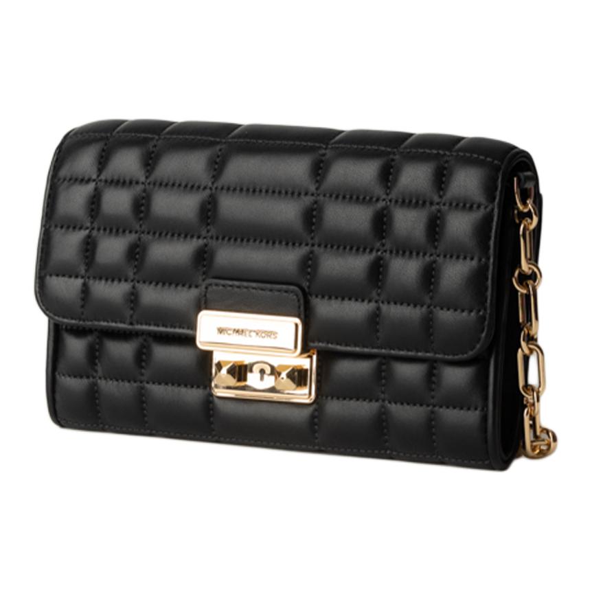 Michael Kors MK Tribeca Logo Leather Shoulder Bag Large Women Bags Black 32S4G2RC9L-BLACK