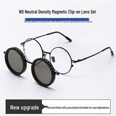 Polarized ND9-Stop Adjustable Magnetic Clip-on Sunglasses for Prescription Eyeglasses