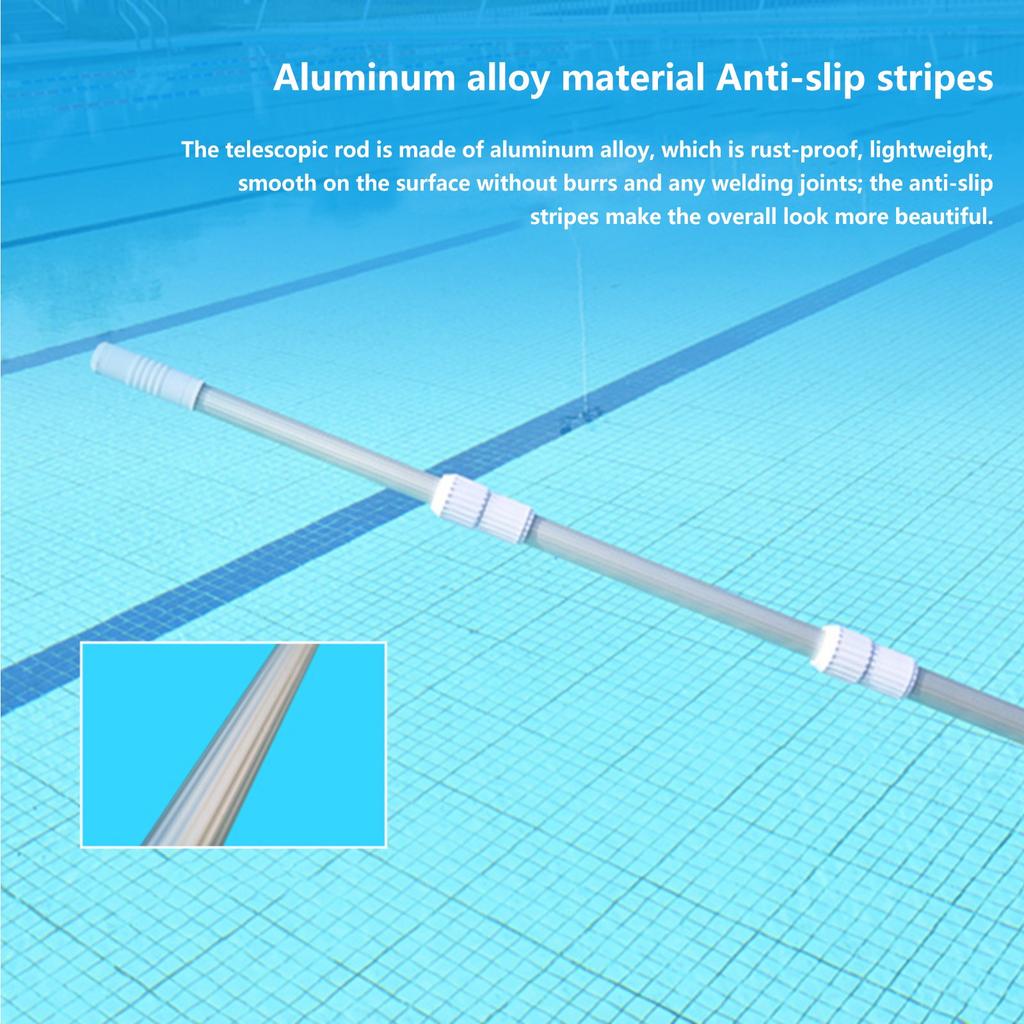 12ft Aluminum Telescopic Pool Pole, 2-Piece Adjustable Expandable Incremental Extensions