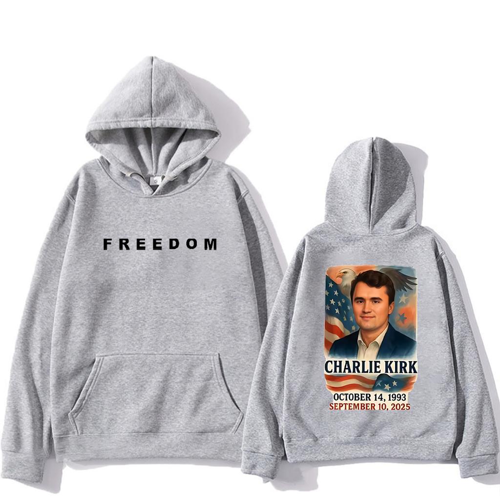 Stój z Charliem Kirk Freedom nowe Bluzy Męskie Damskie Codzienne dresy Jesień Zima Długi Rękaw vintage hip hop streetwear