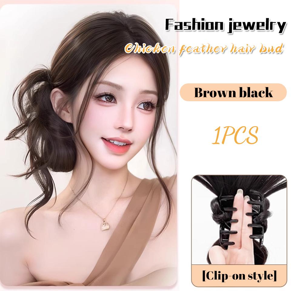 

Chicken Feather Hair Band Claw Clip Feather Shuttlecock Hair Extensions Messy Hair Bun Crab Clip High Ponytail Hair Accessories