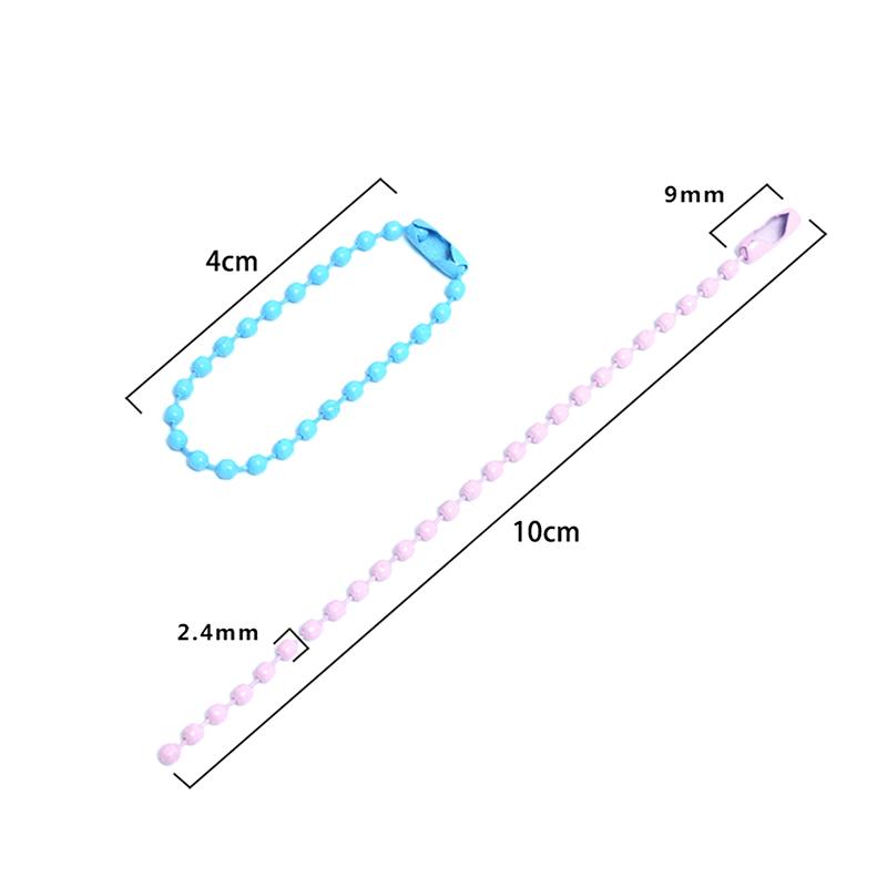 100Pcs Ball Bead Chains Fits Key Chain/Dolls/Label Hand Tag Connector For Diy Bracelet Jewelry Making Accessorise 10Cm
