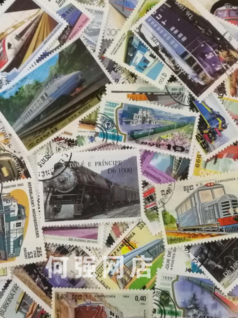 100 Francobolli Diversi di Treni Diesel Elettrici Nessun Duplicato Francobolli Postali Veri Timbri Francobolli Postali Tematici di Treni Grandi Collezione