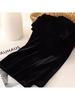 Women's Gold Velvet Wide-Leg Pants - Autumn/Winter 2025 High-Waisted, Plus Size, Elegant Drape Style