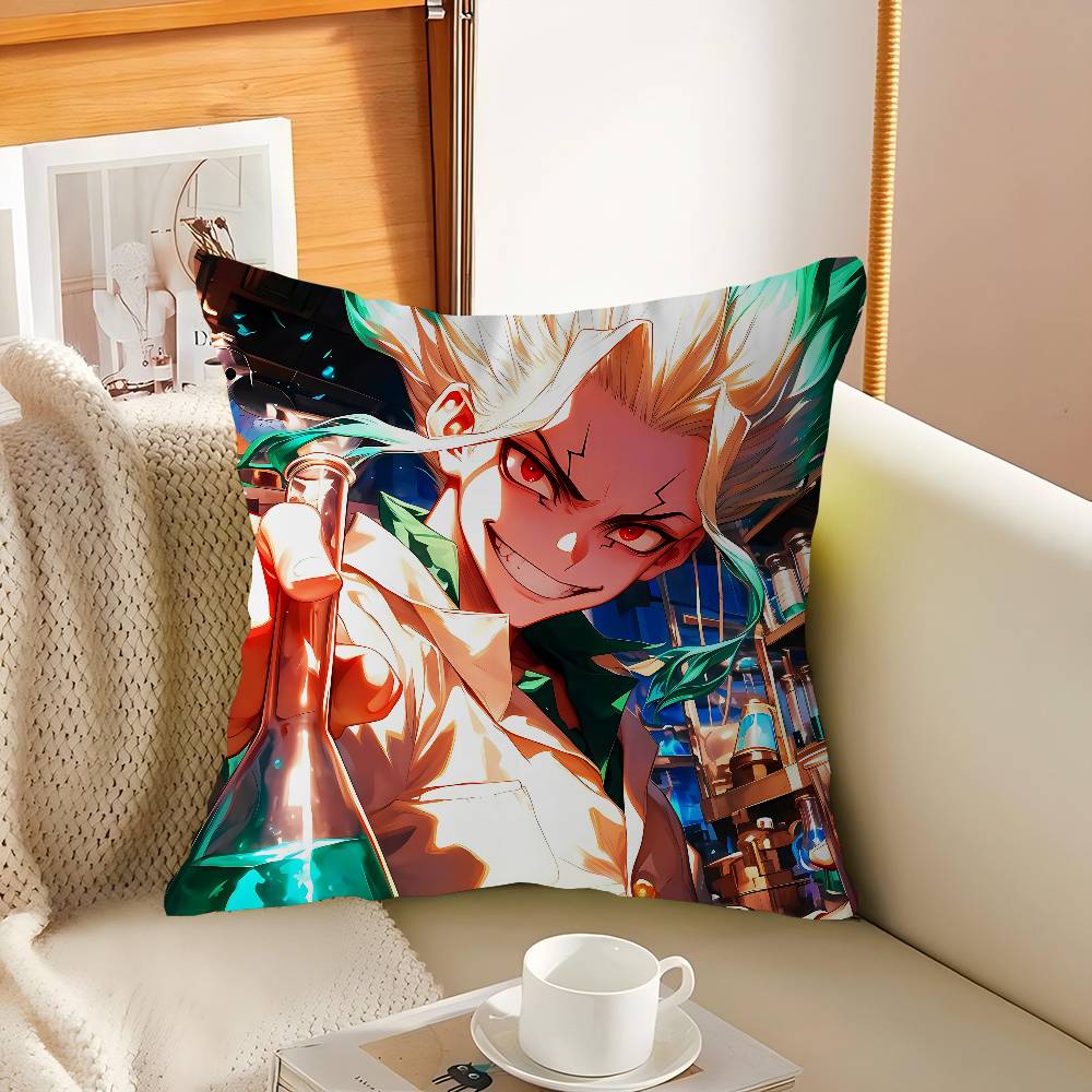 I-Ishigami Senku Cartoon Cushion Cover 30x50 Polyester Sofa Cushions Decorative Throw Pillows Home Decoration Pillowcover