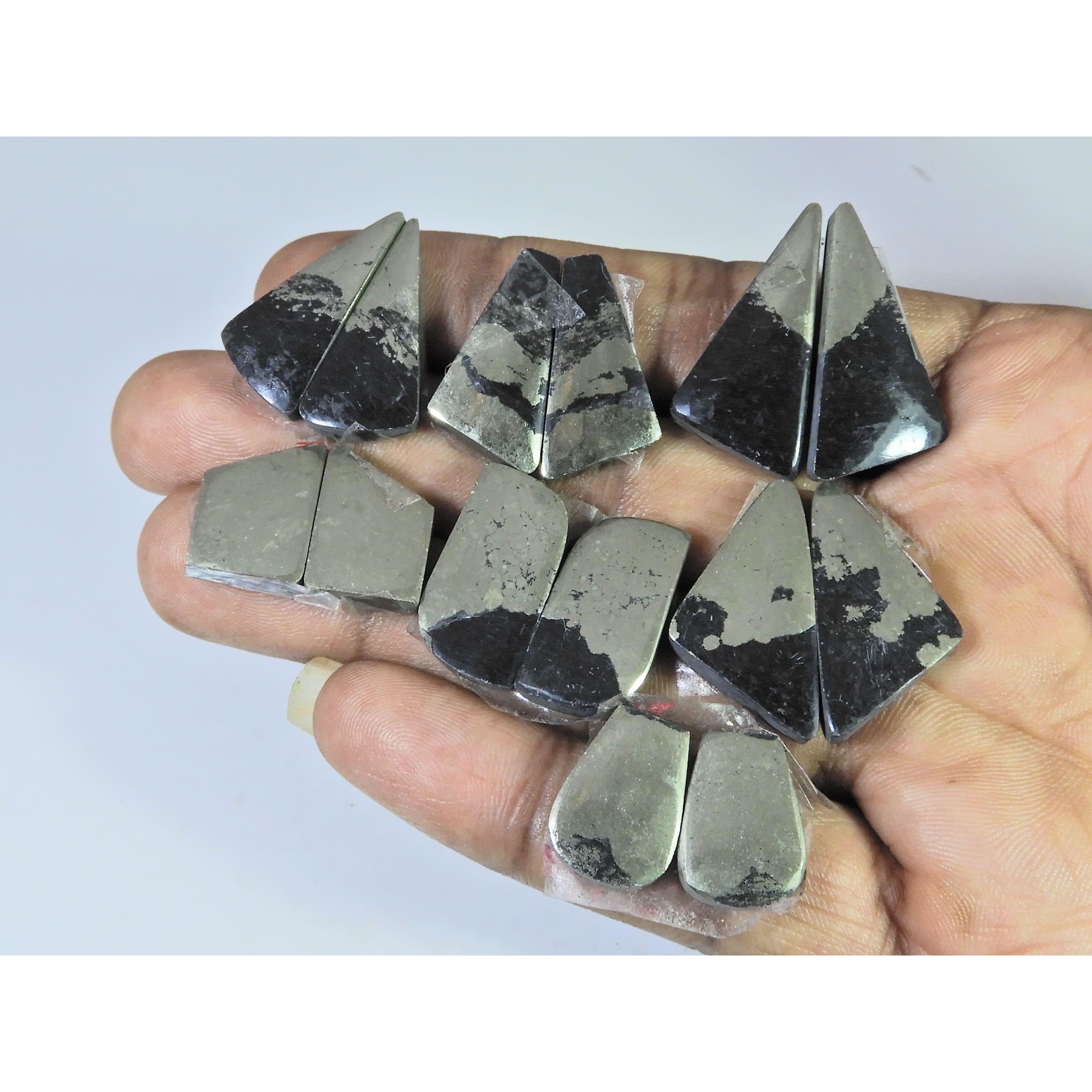 

Natural Apache Gold Pyrite Matched Pair Fancy Loose Gemstone 7 Pair Lot C-1347