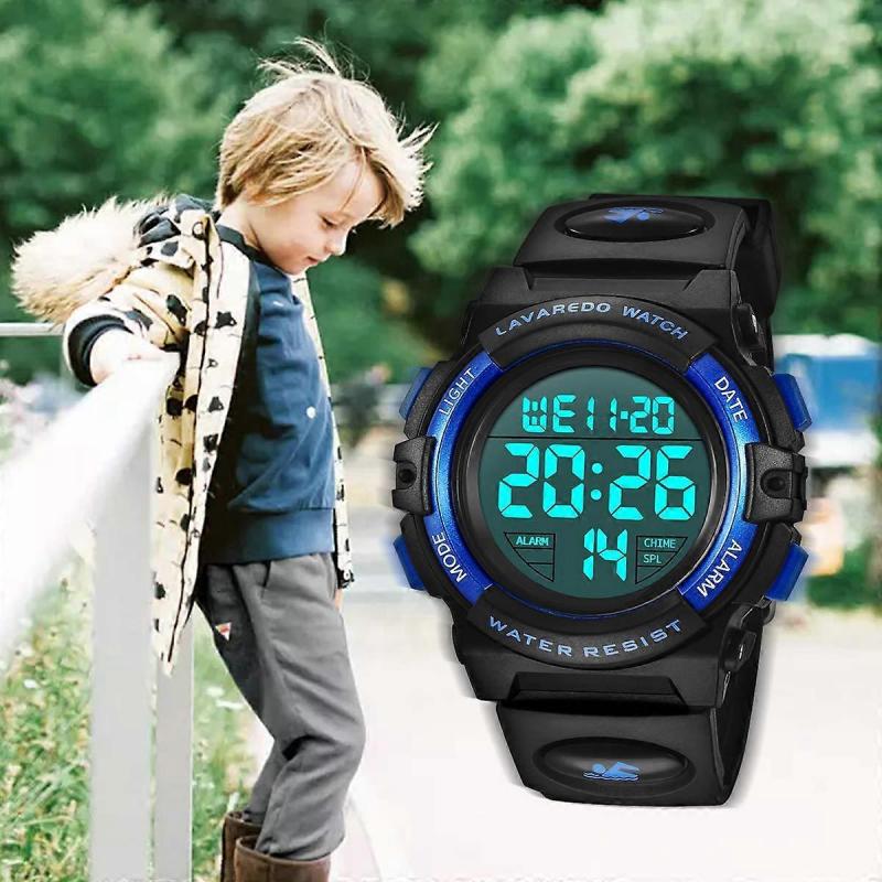 Kids Watch for Boys 6-15 Years Old, Digital Sport Outdoor Multifunctional Chronograph LED 50M Waterproof Alarm Calendar Analog Watch