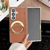 Electroplated 360 Rotating Bracket Magnetic Phone Case for Samsung Galaxy Z Fold8 Ultra Fold 8 7 Leather Hinge Protective Cover