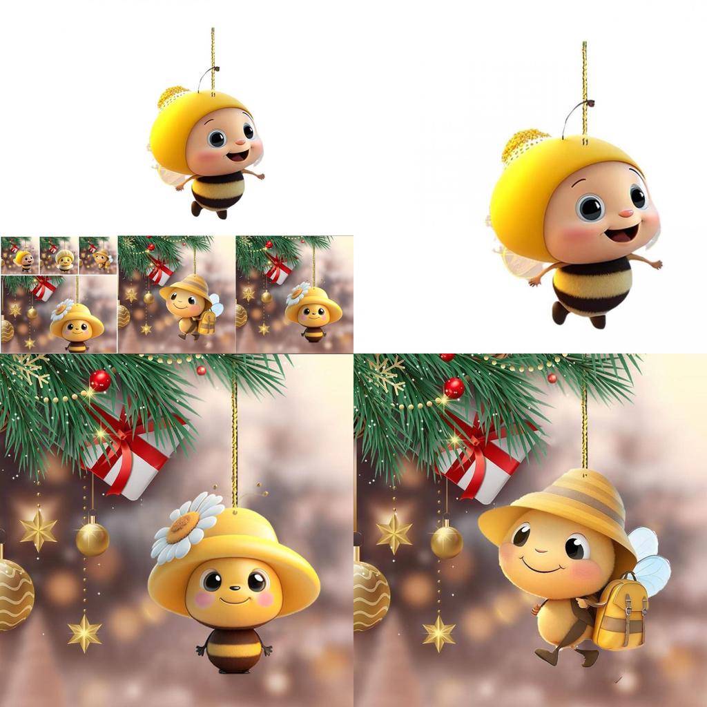 Adorable Acrylic Bee Festival Car Hanging Decoration For Unique Interior Charm