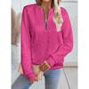 Ladies, Casual, Collar Zipper, Long Sleeved Hoodie, Women's Clothing, T-shirt