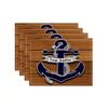 Of 4 Or 6 Nautical-Themed Placemats Featuring an Anchor Design And Striped Texture, Perfect for Home, Party, Or Kitchen Dining D