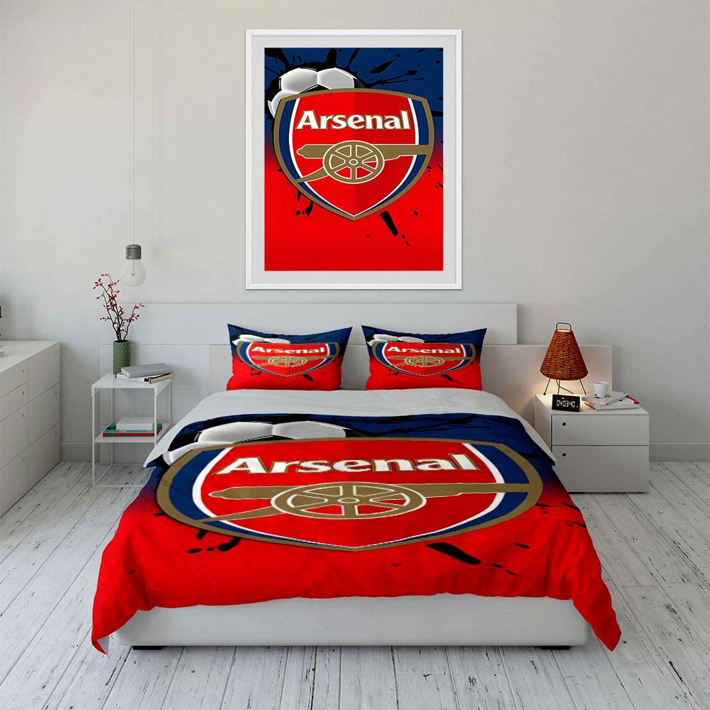Arsenal-Logo mit Kanone. Bettwäsche-Sets Bettbezug-Sets Bettbezüge Kissenbezüge(1* Bettbezug 2* Kissenbezüge ohne Bettdecke)