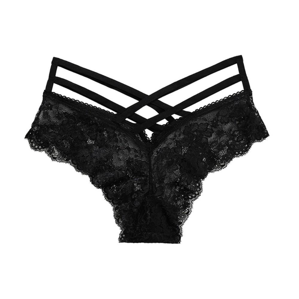 Underwear Women Lace Floral Thong Low-Rise T-back Panties Lace Solid Briefs Daily Wear