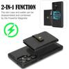 For Samsung Galaxy S25 Ultra Kickstand Case Detachable Card Bag Magnetic Case PU Leather Coated TPU Phone Cover